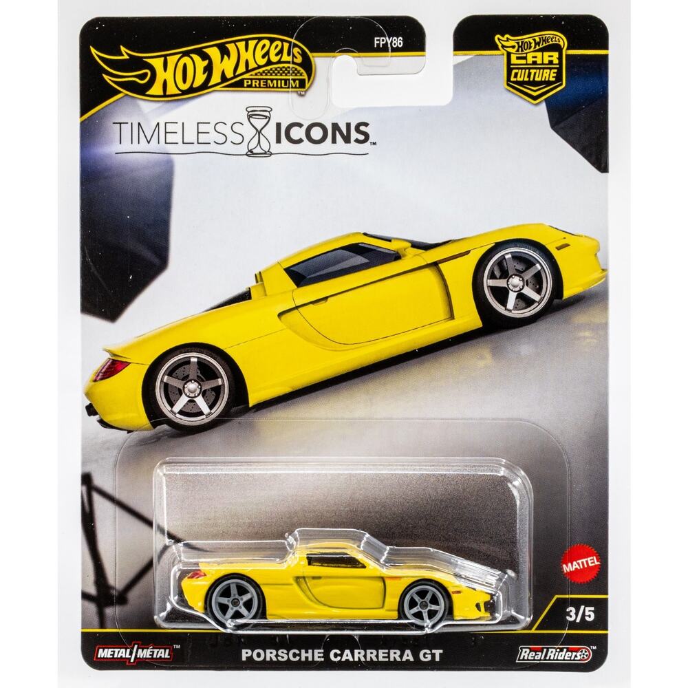 Hot Wheels Porsche Carrera GT Yellow Timeless Icons Premium